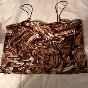 Blue notes multi patterned tank top